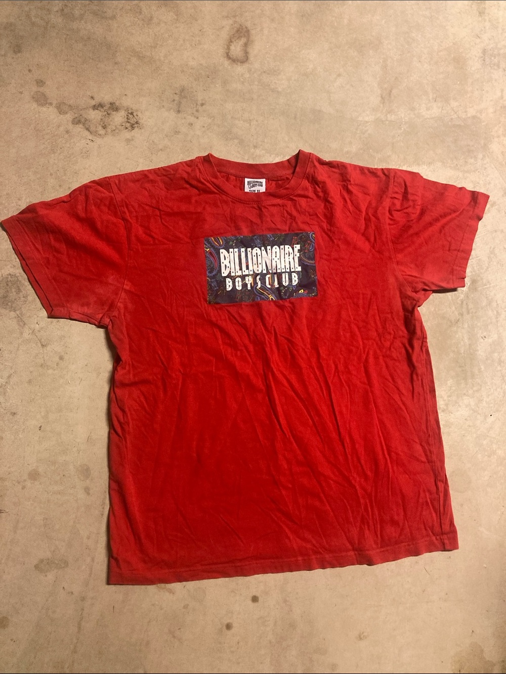 Billionaire Boys Club Men’s Size XL Red Paisley Logo Diamond Tshirt